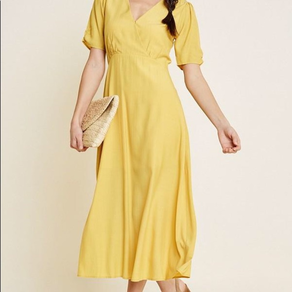Empire Midi Dress with Sleeves